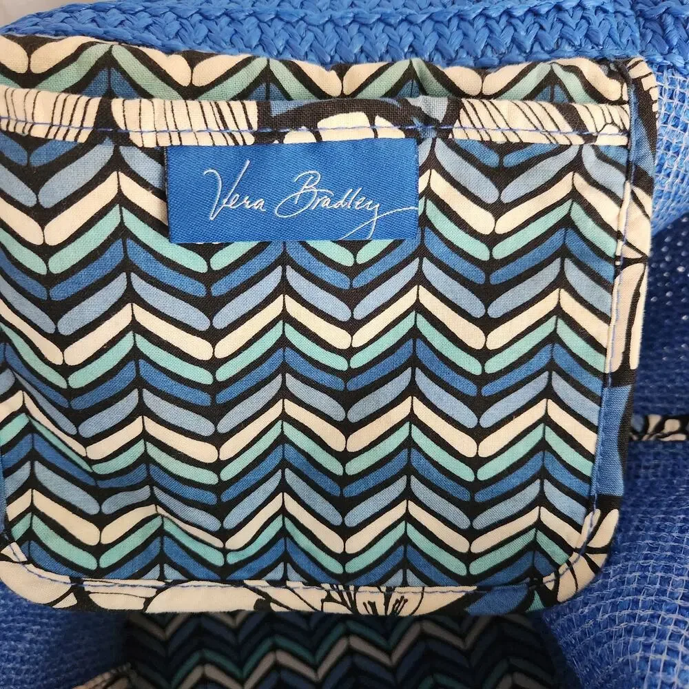 Vera Bradley Blue Bayou Dragonfly Coated Crochet Large Tote
